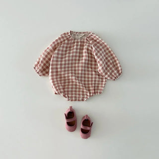 Plaid Hearts Girls Romper - RYAN AND REMI