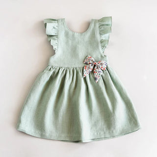 Linen Ruffled Back Dress - RYAN AND REMI