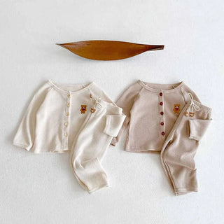 Bear Cardigan Pants Set - RYAN AND REMI