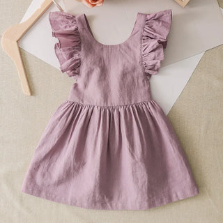 Linen Ruffled Back Dress - RYAN AND REMI