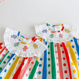 Rainbow Polka Dot Sister Outfit - RYAN AND REMI