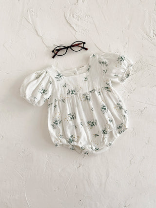 Puff Sleeve Garden Romper - RYAN AND REMI