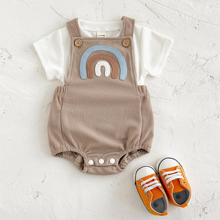 Waffle Rainbow Romper Set - RYAN AND REMI