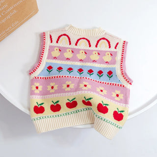 Blossom Striped Pattern Vest - RYAN AND REMI