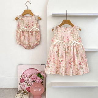 Pink Lace Bow Sister Outfit - RYAN AND REMI