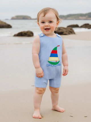 Embroidered Nautical Striped Jumpsuit - RYAN AND REMI