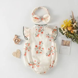 Mandarin Fly Sleeve Romper Set - RYAN AND REMI