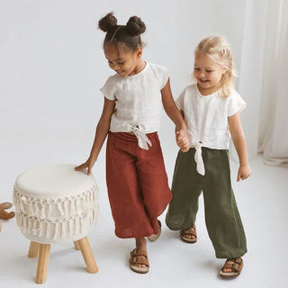 Linen Wide-Legged Pants - RYAN AND REMI