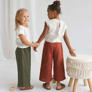 Linen Wide-Legged Pants - RYAN AND REMI