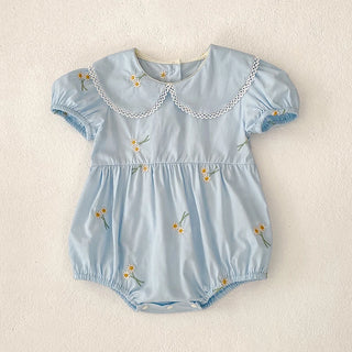 Embroidery Sunflower Romper - RYAN AND REMI