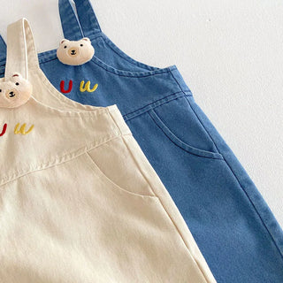 Bear Embroidered Overalls - RYAN AND REMI