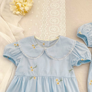 Embroidery Sunflower Romper - RYAN AND REMI