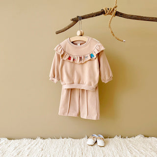 Embroidered Flounce Top Lounge Set - RYAN AND REMI