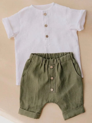 Boys Linen Shorts Outfit - RYAN AND REMI
