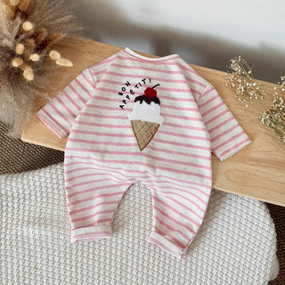 Striped Button Up Jumpsuit - RYAN AND REMI