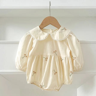 Long Sleeve  Embroidery Flower Romper - RYAN AND REMI