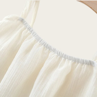 Flower Applique Dress With Straw Hat - RYAN AND REMI