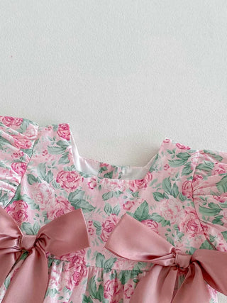 Floral Puff Sleeve Romper Set - RYAN AND REMI