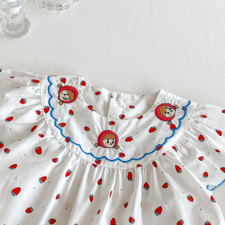 Sleeveless Strawberry Romper - RYAN AND REMI