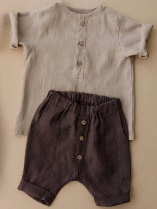 Boys Linen Shorts Outfit - RYAN AND REMI