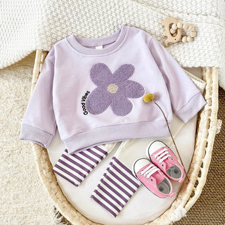 Purple Stripe Floral Set - RYAN AND REMI