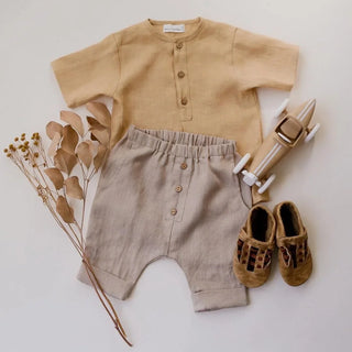 Boys Linen Shorts Outfit - RYAN AND REMI