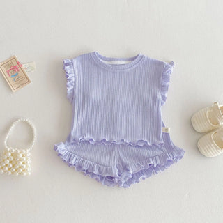 Solid Frill Shorts Set - RYAN AND REMI