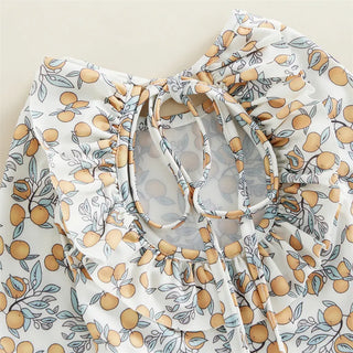 Baby Girl Floral Print Backless Bathing Suit - RYAN AND REMI