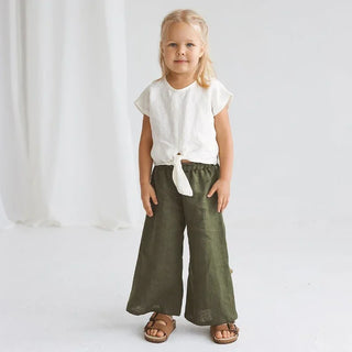 Linen Wide-Legged Pants - RYAN AND REMI