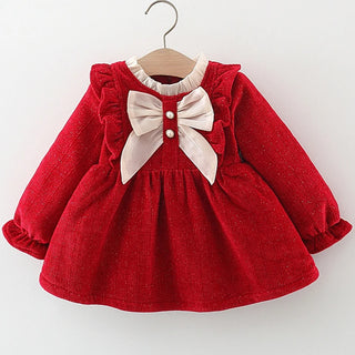 Pearl Bow Ruffle Dress - RYAN AND REMI