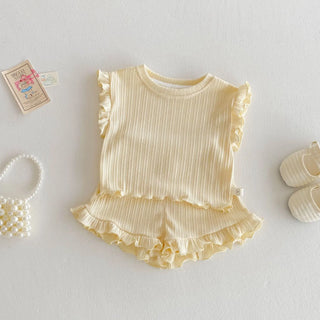 Solid Frill Shorts Set - RYAN AND REMI