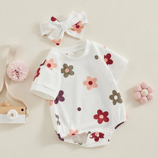 Flower Print Romper Set - RYAN AND REMI