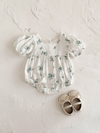 Puff Sleeve Garden Romper - RYAN AND REMI