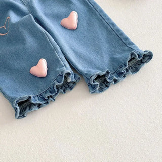 3D Heart Denim Pants - RYAN AND REMI