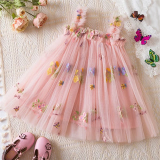 Floral Butterfly Tulle Dress - RYAN AND REMI