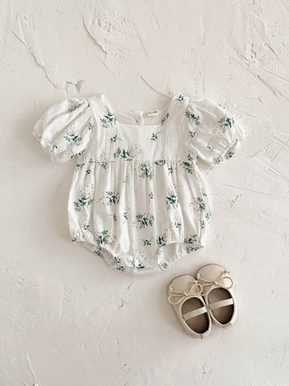 Puff Sleeve Garden Romper - RYAN AND REMI