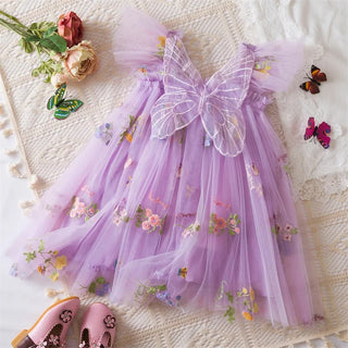 Floral Butterfly Tulle Dress - RYAN AND REMI