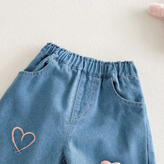 3D Heart Denim Pants - RYAN AND REMI