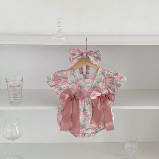 Floral Puff Sleeve Romper Set - RYAN AND REMI