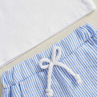 Boys Casual Stripe Shorts Set - RYAN AND REMI