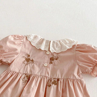 Lace Collar Flower Dress - RYAN AND REMI