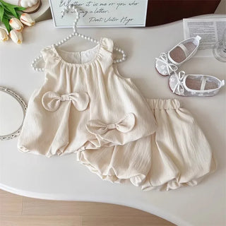 Bow Detail Sleeveless Outfit - RYAN AND REMI