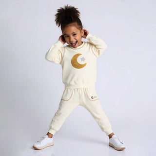 Fuzzy Patch Contrast Jogger Set - RYAN AND REMI