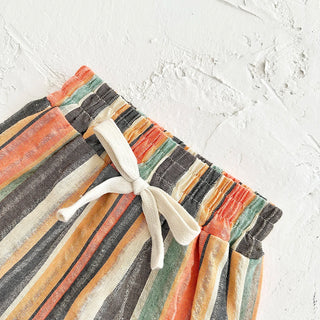 Colorful Stripe Shorts Set - RYAN AND REMI