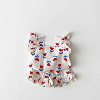 Red Flower Print Set - RYAN AND REMI