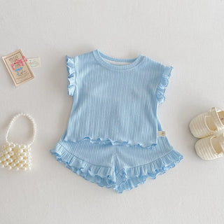 Solid Frill Shorts Set - RYAN AND REMI