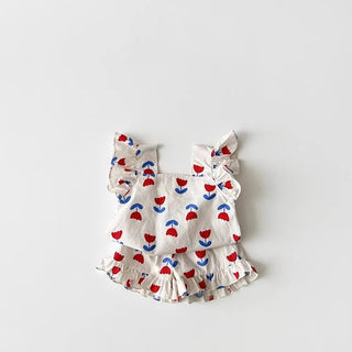 Red Flower Print Set - RYAN AND REMI