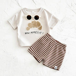 Boys Waffle T-shirts Shorts Set - RYAN AND REMI