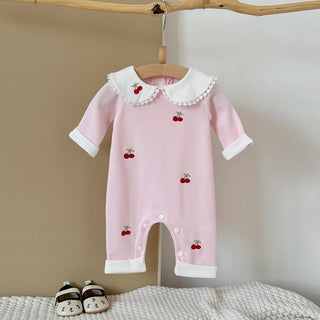 Pink Cherry Print Jumpsuit - RYAN AND REMI