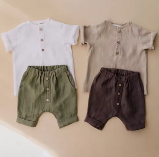 Boys Linen Shorts Outfit - RYAN AND REMI